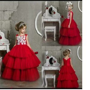 Dollcake Roses are Red Gown Frock Holiday Special Event Pagent Dress sz 3